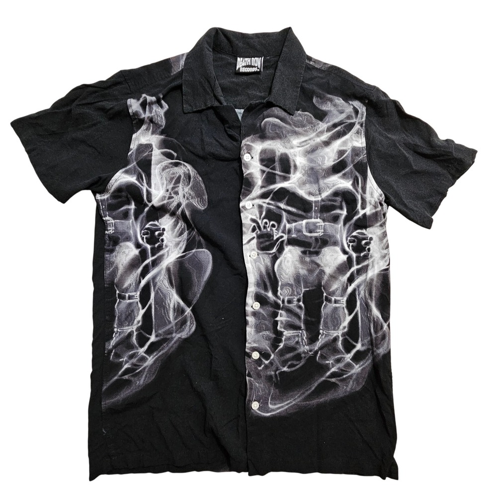 Death Row Records Ripple Junction Black Smoke Electric Chair Button Up Shirt Men